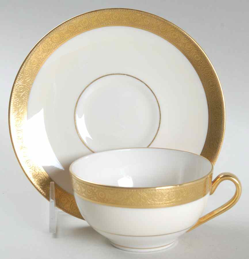 Athens Flat Cup & Saucer Set by Haviland-1