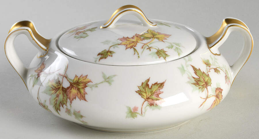 Autumn Leaf (No Trim) Sugar Bowl & Lid by Haviland-1
