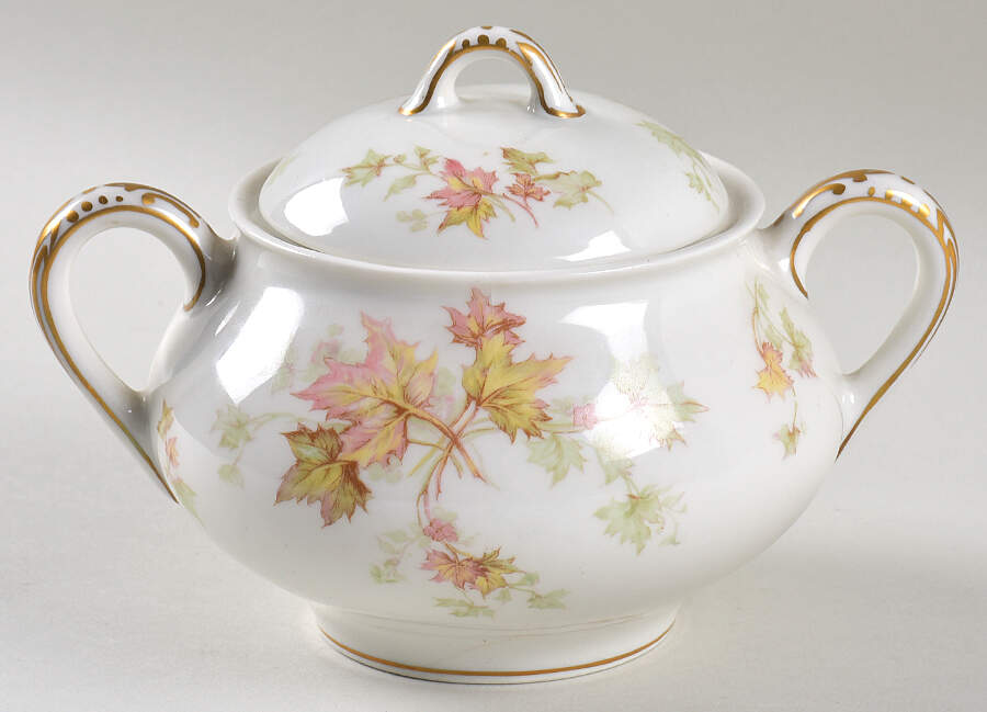 Autumn Leaf (No Trim) Sugar Bowl & Lid by Haviland-1