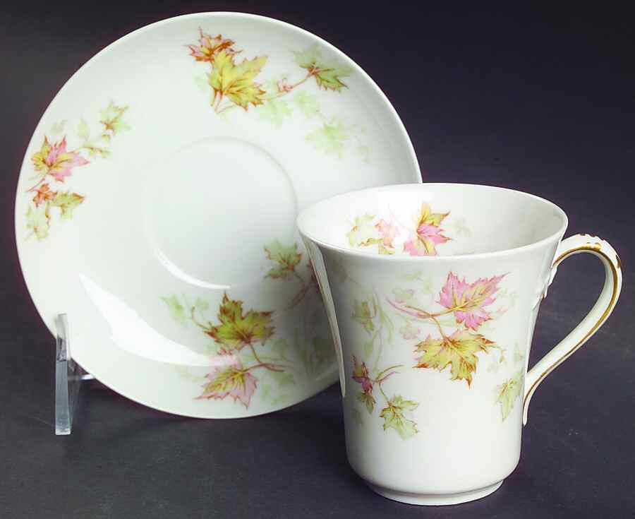 Autumn Leaf (No Trim) Chocolate Cup & Saucer Set by Haviland-1