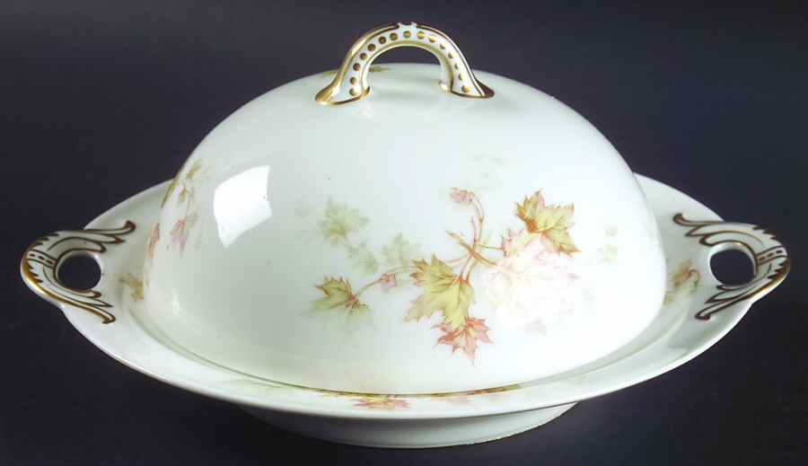 Autumn Leaf (No Trim) Round Covered Butter by Haviland-1
