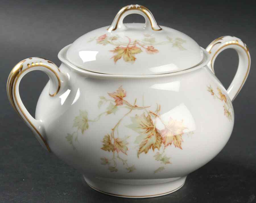 Autumn Leaf (No Trim) Sugar Bowl & Lid by Haviland-1
