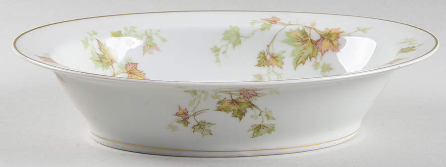 Autumn Leaf (Smooth, Gold Trim) 9" Oval Vegetable Bowl by Haviland-1