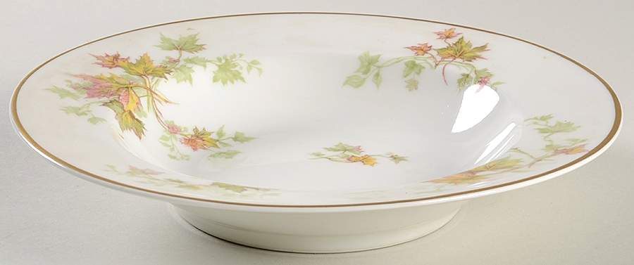 Autumn Leaf (Smooth, Gold Trim) Rim Soup Bowl by Haviland-1