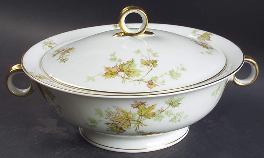 Autumn Leaf (Smooth, Gold Trim) Round Covered Vegetable by Haviland-1
