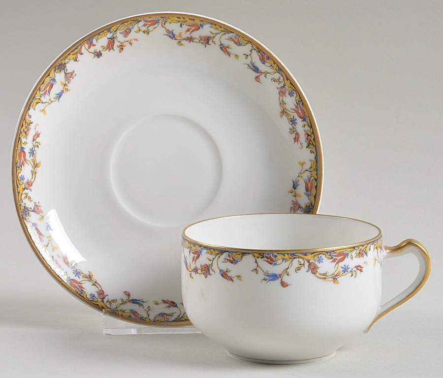 Aurora Flat Cup & Saucer Set by Haviland-1