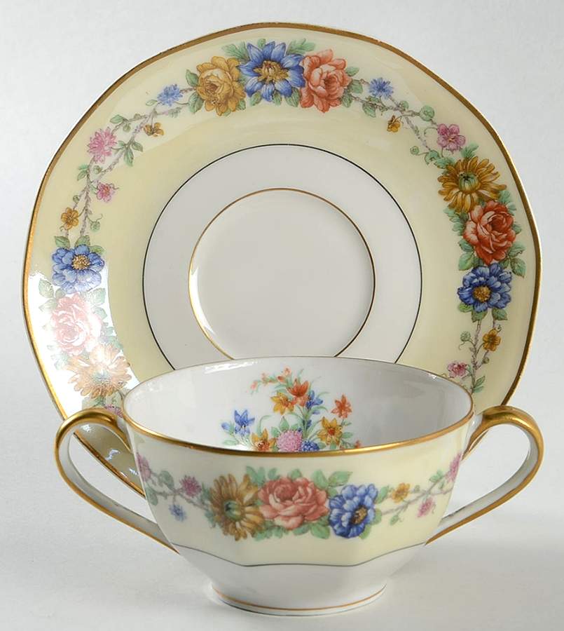 Azay Le Rideau Flat Bouillon Cup & Saucer by Haviland-1