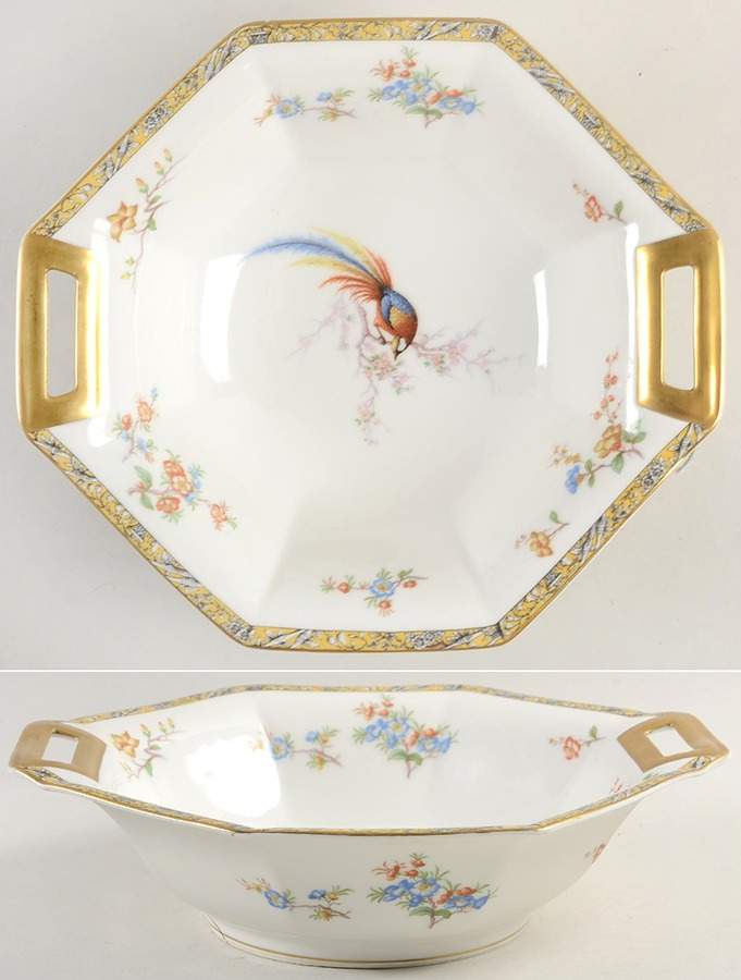 Bamboo (Bird In Center) 10" Round Vegetable Bowl by Haviland-1