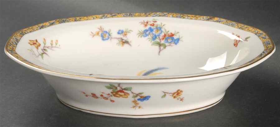Bamboo (Bird In Center) 9" Oval Vegetable Bowl by Haviland-1