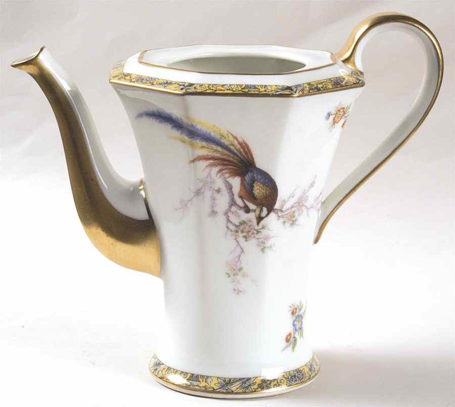 Bamboo (Bird In Center) Coffee Pot No Lid by Haviland-1
