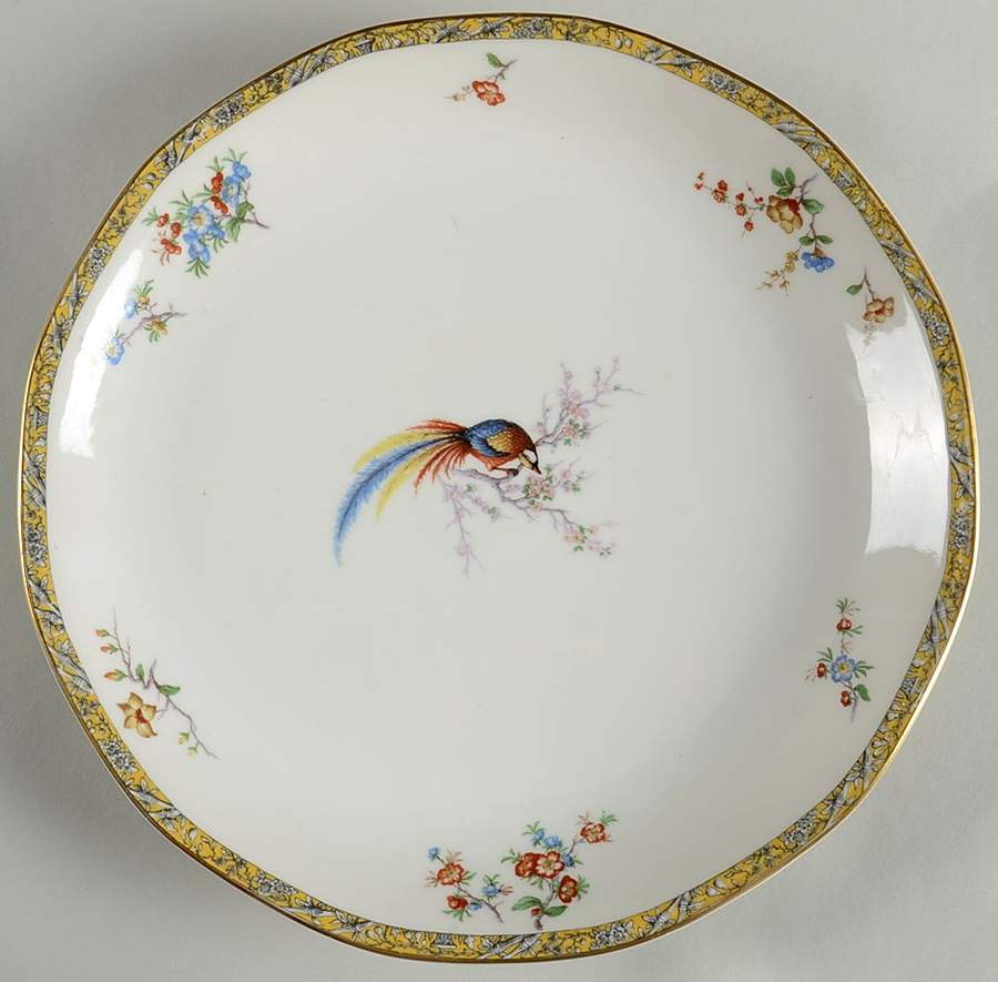 Bamboo (Bird In Center) 12" Chop Plate (Round Platter) by Haviland-1
