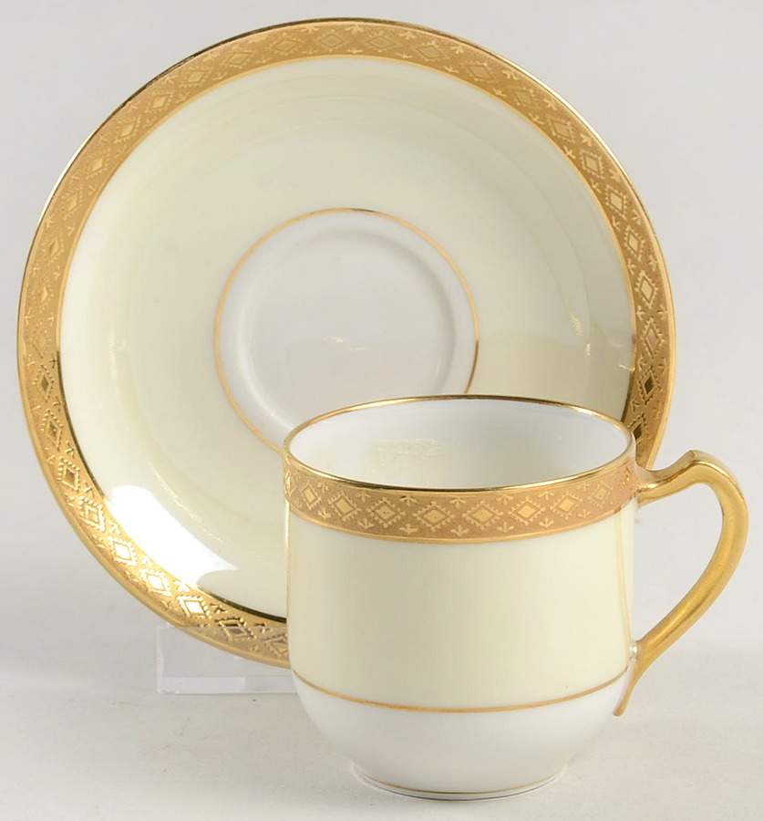 Baroness Flat Demitasse Cup & Saucer Set by Haviland-1