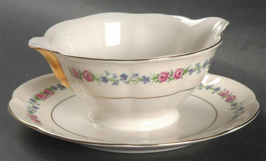 Bayou Gravy Boat with Attached Underplate by Haviland-1