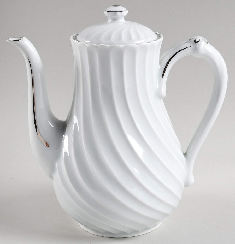 Beaucaire (Platinum Inner Ring) Coffee Pot & Lid by Haviland-1