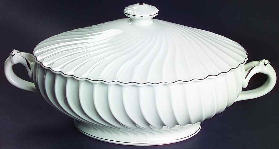 Beaucaire (Platinum Inner Ring) Oval Tureen & Lid by Haviland-1