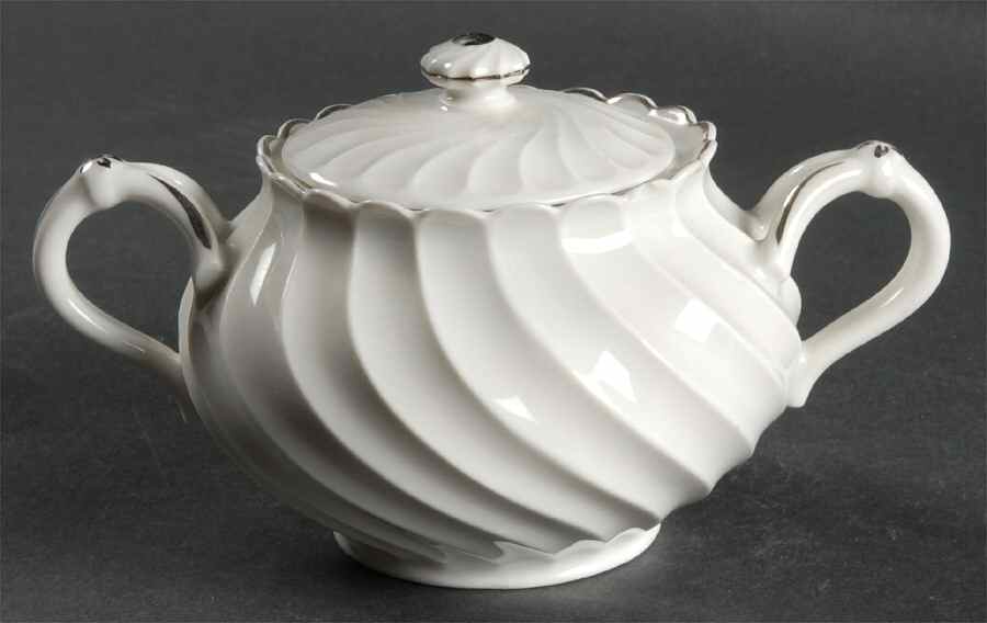 Beaucaire (Platinum Inner Ring) Sugar Bowl & Lid by Haviland-1
