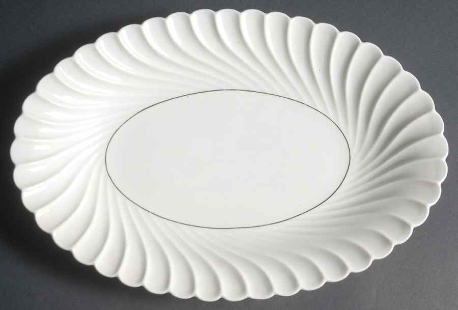Beaucaire (Platinum Inner Ring) 13" Oval Serving Platter by Haviland-1