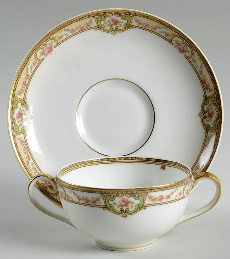 Belfort Flat Bouillon Cup & Saucer by Haviland-1