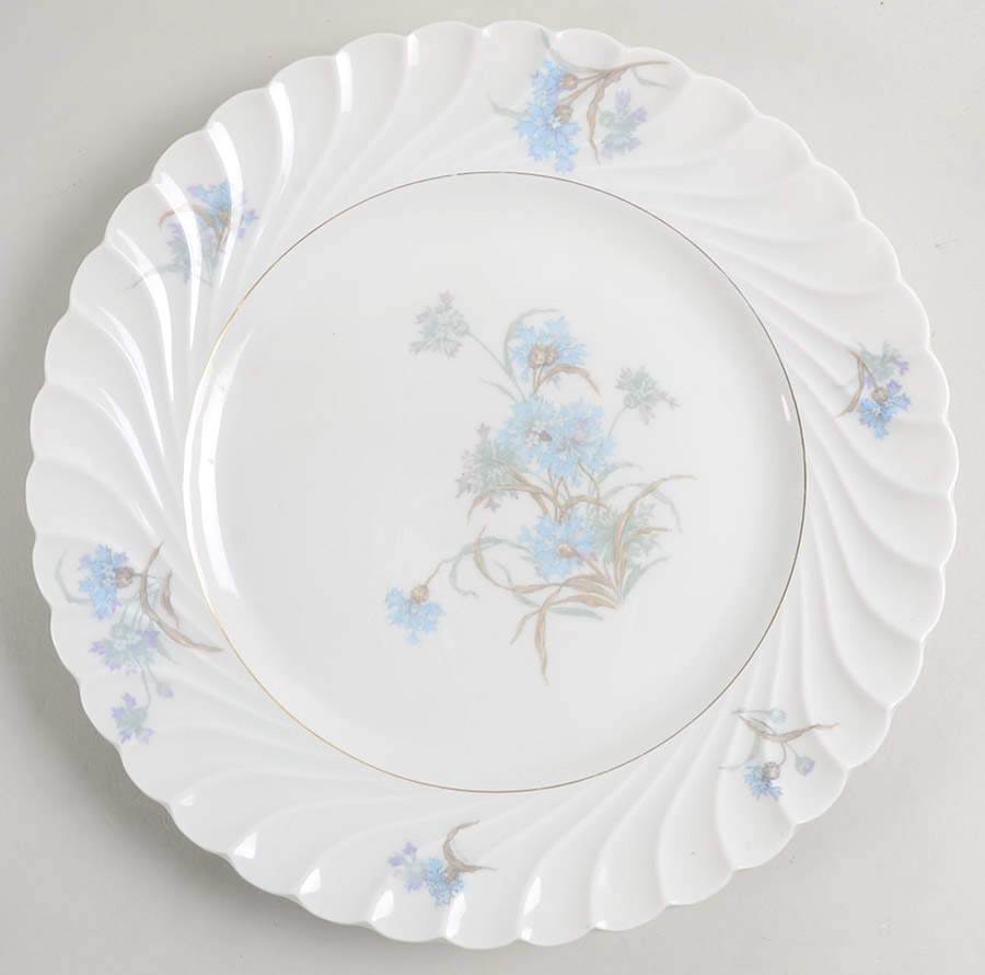 Bergere (Blue Flowers, Gold Verge) Dinner Plate by Haviland-1