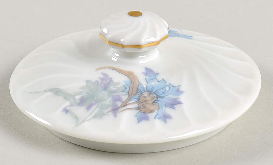 Bergere (Blue Flowers, Gold Verge) Lid for Sugar Bowl by Haviland-1