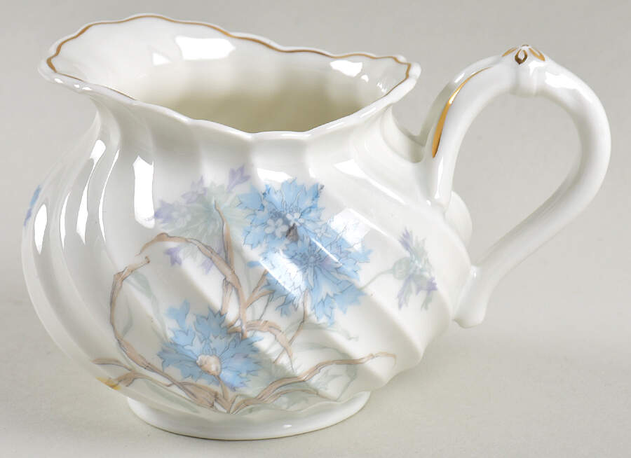 Bergere (Blue Flowers, Gold Verge) Creamer by Haviland-1