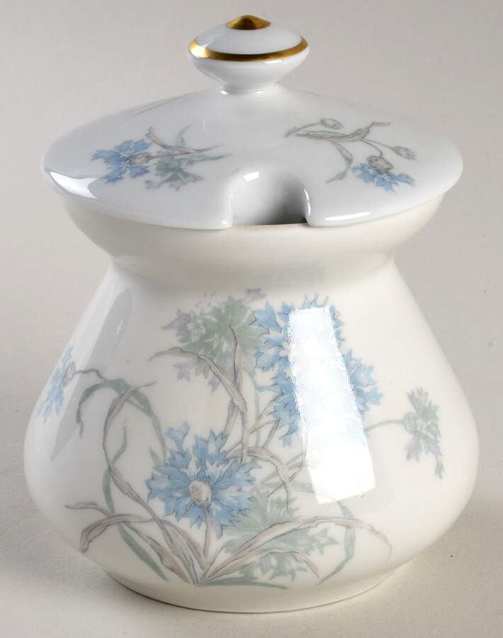 Bergere (Blue Flowers, Gold Verge) Jam/Jelly & Lid by Haviland-1