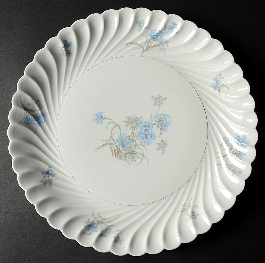 Bergere (Blue Flowers, Gold Verge) 12" Chop Plate (Round Platter) by Haviland-1