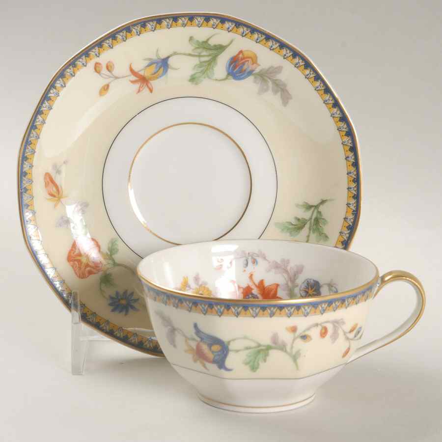 Bergerac Flat Cup & Saucer Set by Haviland-1