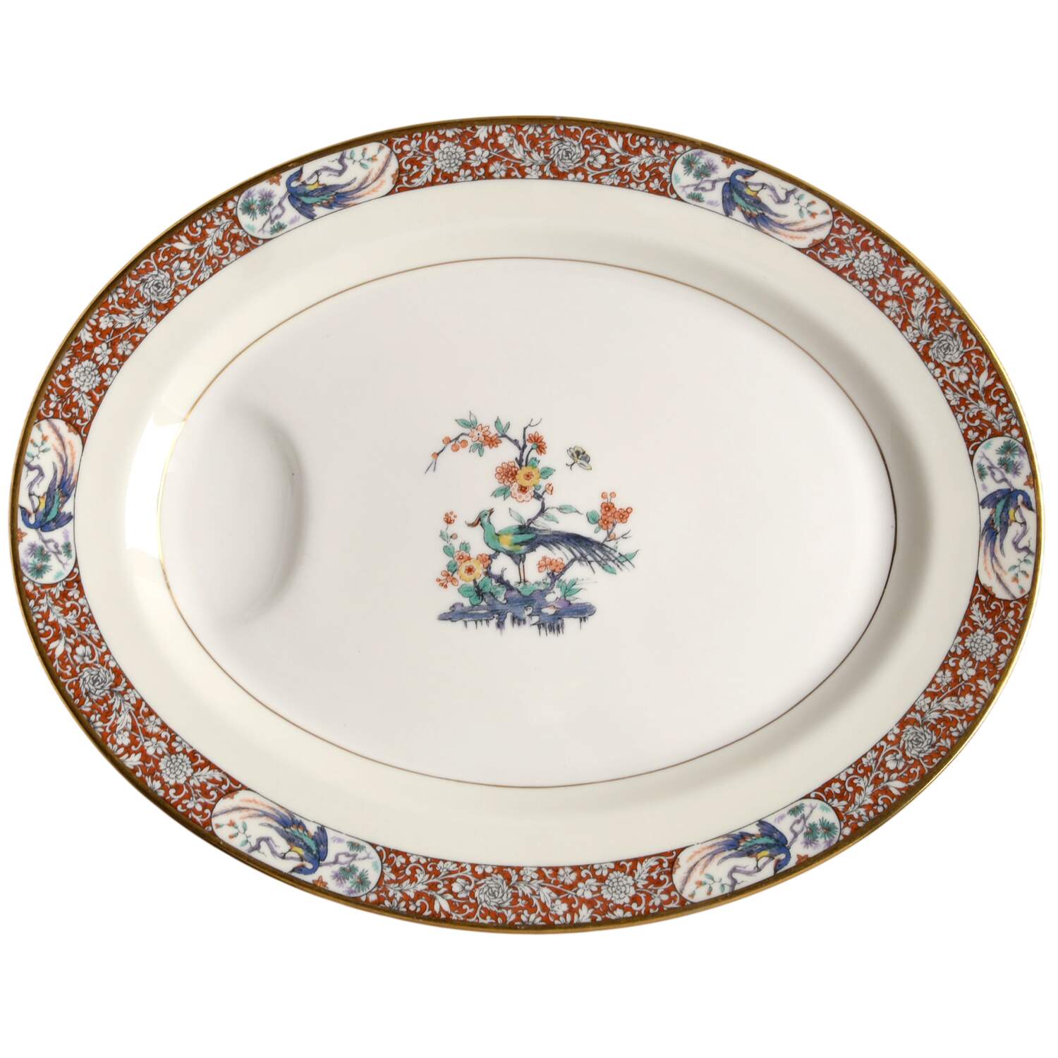 Bird of India 14" Oval Serving Platter by Haviland-1