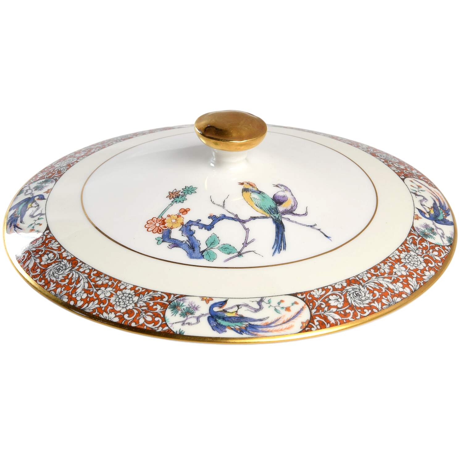 Bird of India Lid for Round Vegetable by Haviland-1