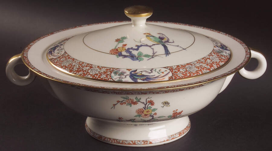 Bird of India Round Covered Vegetable by Haviland-1