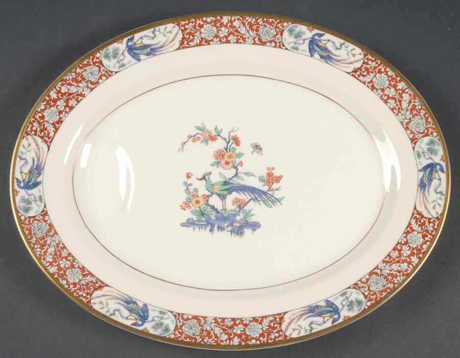 Bird of India 11" Oval Serving Platter by Haviland-1