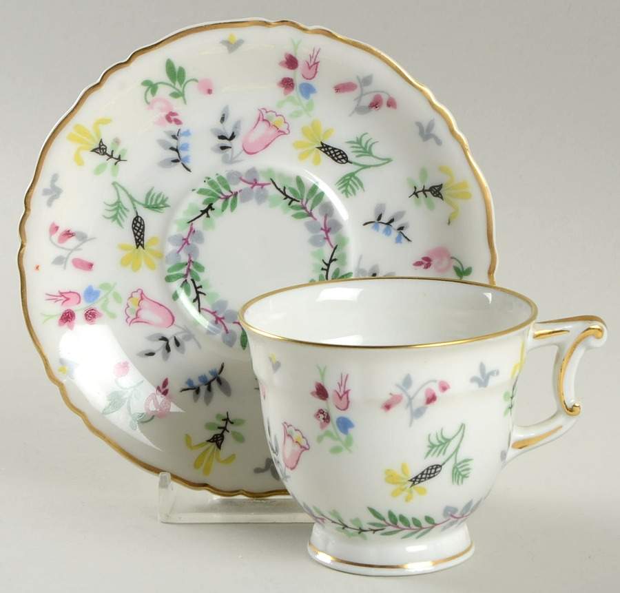 Blue Bell Footed Demitasse Cup & Saucer Set by Haviland-1