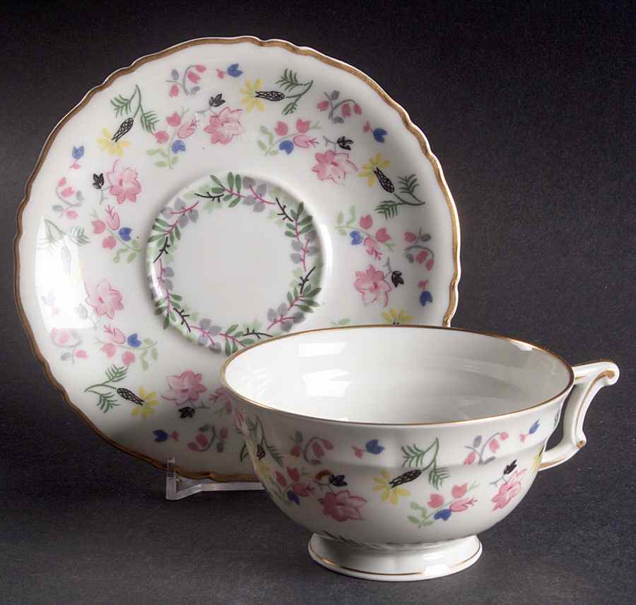 Blue Bell Footed Cup & Saucer Set by Haviland-1