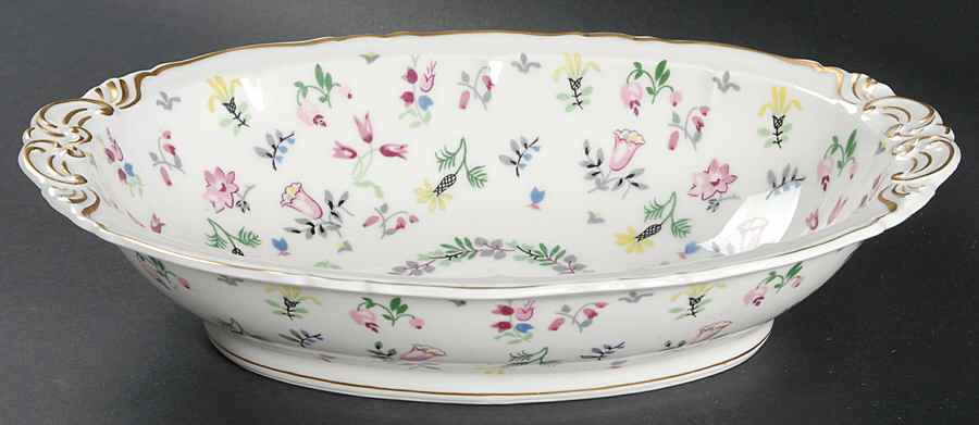 Blue Bell 10" Oval Vegetable Bowl by Haviland-1