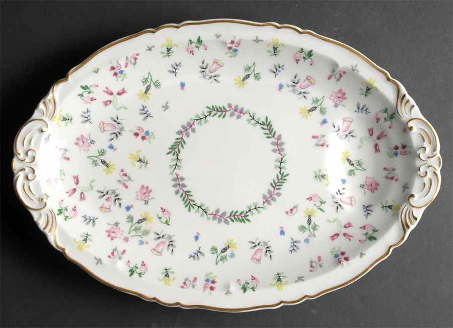 Blue Bell 13" Oval Serving Platter by Haviland-1