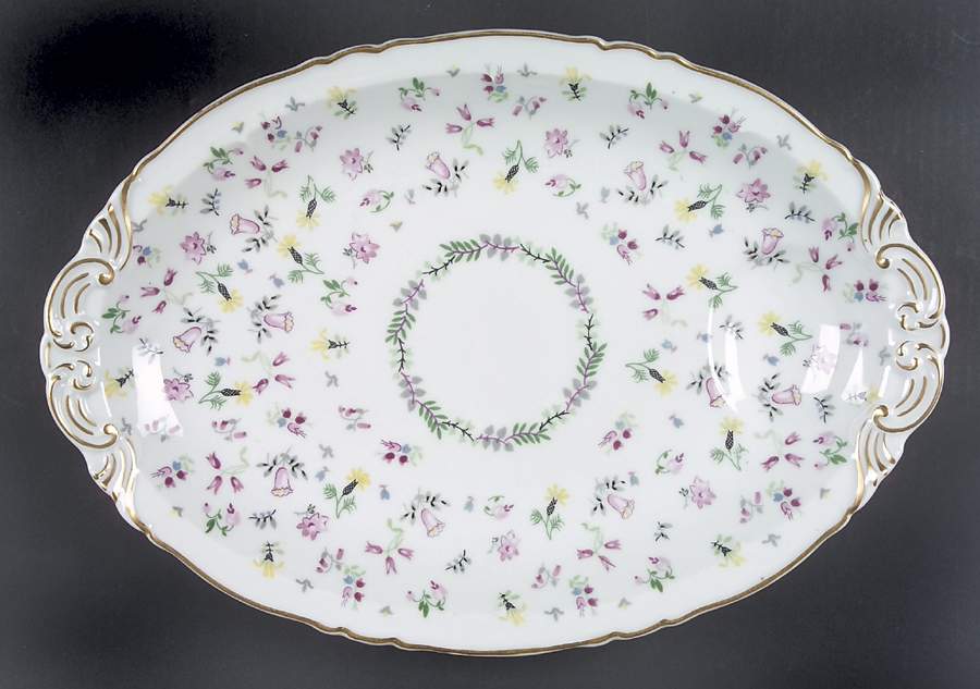 Blue Bell 16" Oval Serving Platter by Haviland-1
