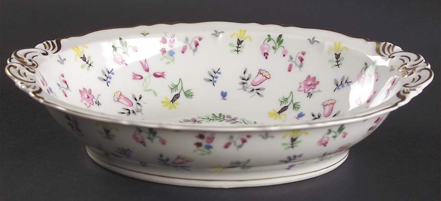 Blue Bell 9" Oval Vegetable Bowl by Haviland-1