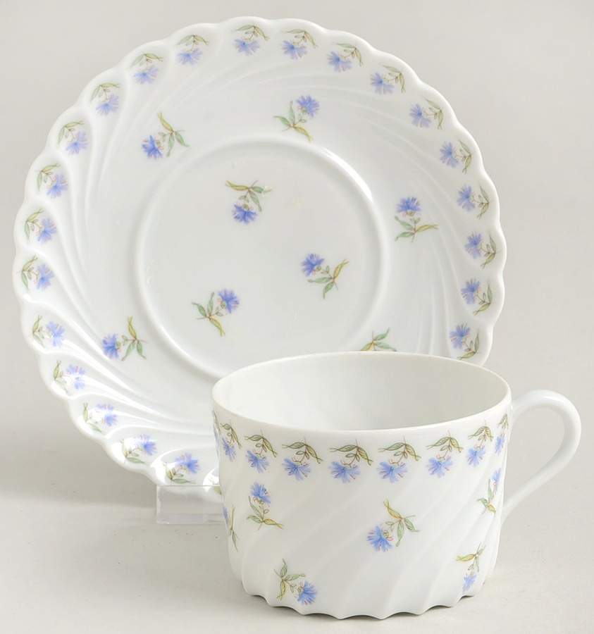 Bleuets Flat Cup & Saucer Set by Haviland-1