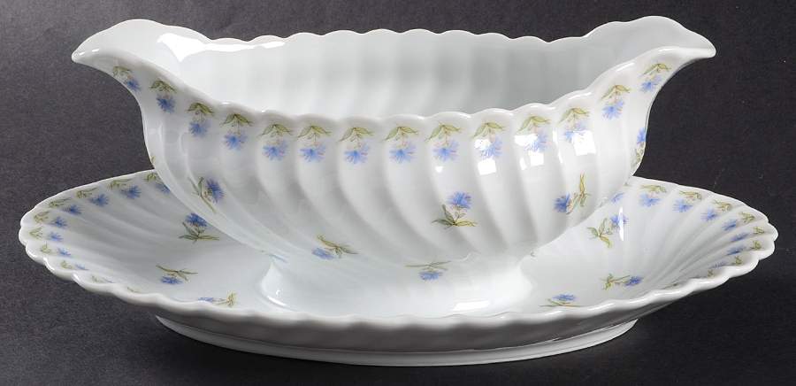 Bleuets Gravy Boat with Attached Underplate by Haviland-1