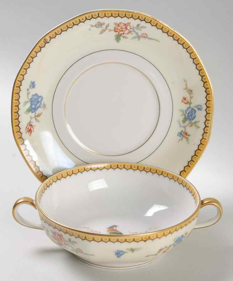 Blois Flat Cream Soup Bowl & Saucer Set by Haviland-1