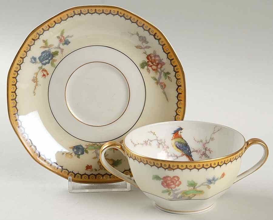 Blois Flat Bouillon Cup & Saucer by Haviland-1