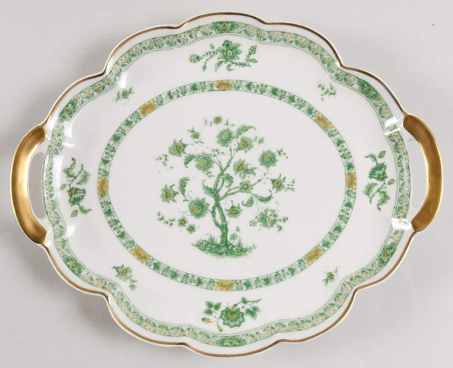 Bonneval (White, Isle De France Shape) Handled Cake Plate by Haviland-1