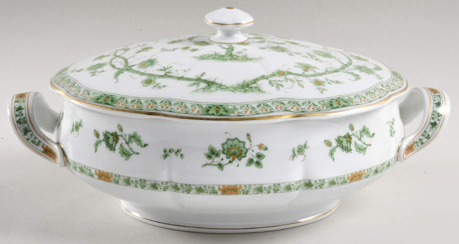 Bonneval (White, Isle De France Shape) Oval Covered Vegetable by Haviland-1