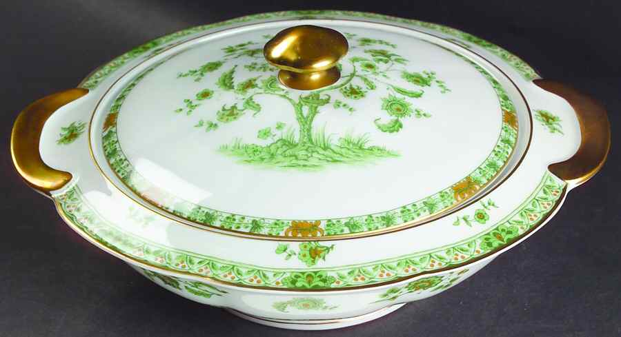 Bonneval (White, Isle De France Shape) Round Covered Vegetable by Haviland-1