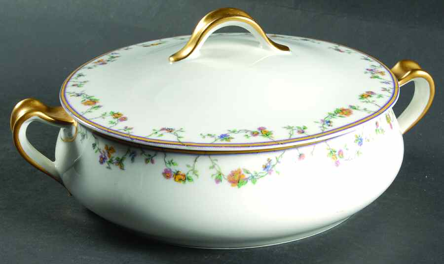 Bordeaux (Yellow & Lavender Edge) Round Covered Vegetable by Haviland-1