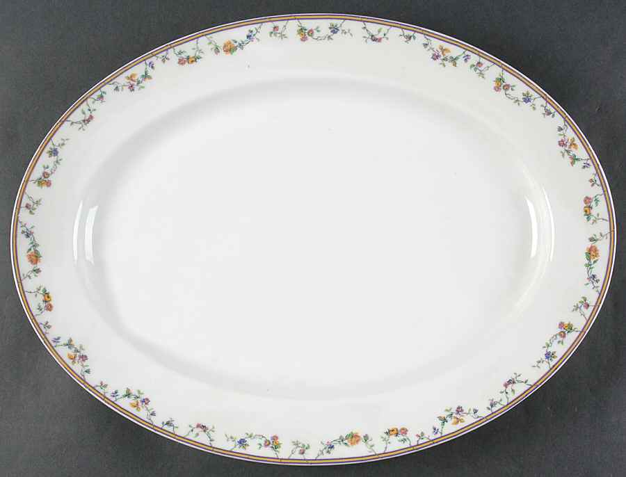 Bordeaux (Yellow & Lavender Edge) 16" Oval Serving Platter by Haviland-1