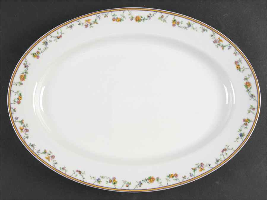 Bordeaux (Yellow & Lavender Edge) 13" Oval Serving Platter by Haviland-1