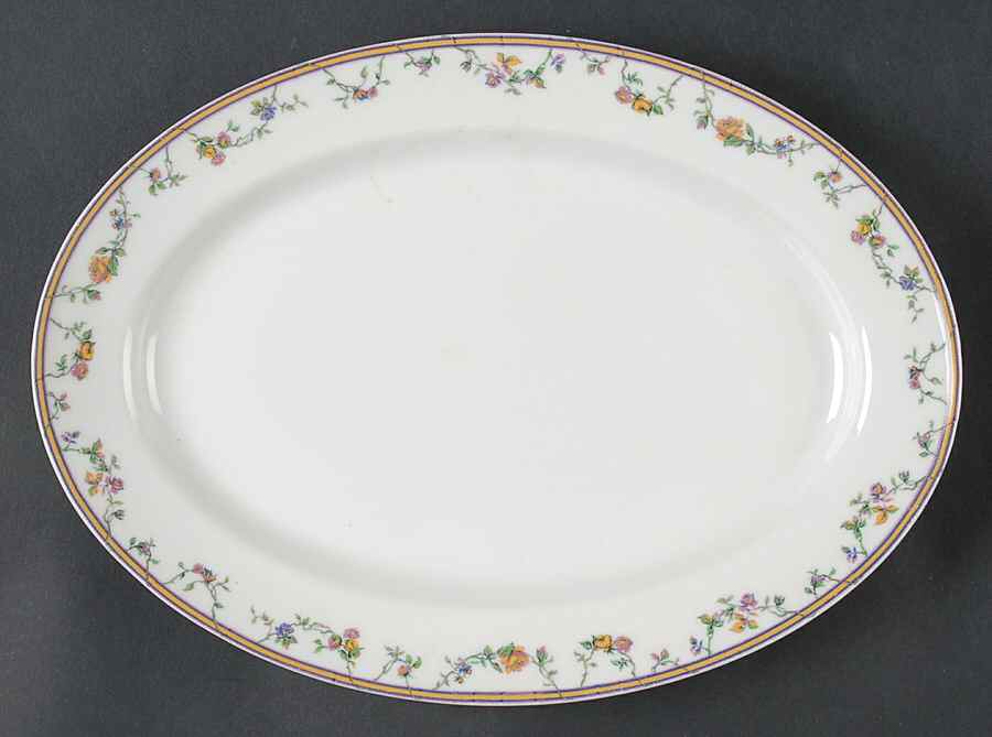 Bordeaux (Yellow & Lavender Edge) 11" Oval Serving Platter by Haviland-1
