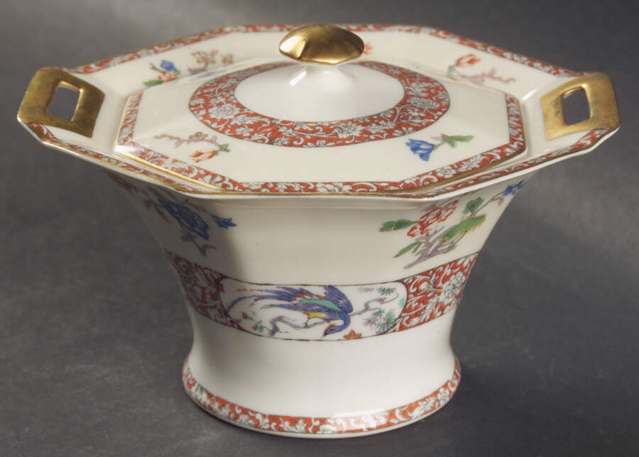 Bourbon Sugar Bowl & Lid by Haviland-1